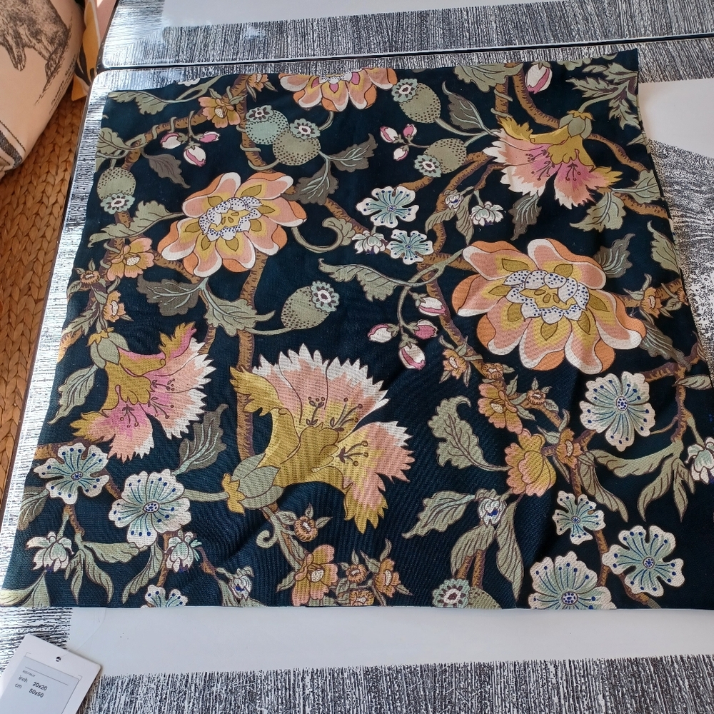 Pair of black floral pillowcases